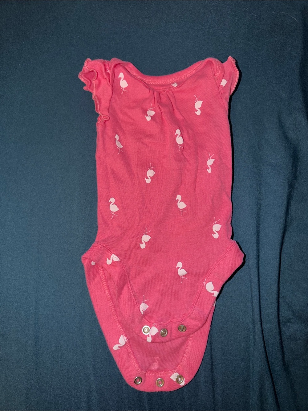 Pink Flamingo Print Baby One-Piece Bodysuit
